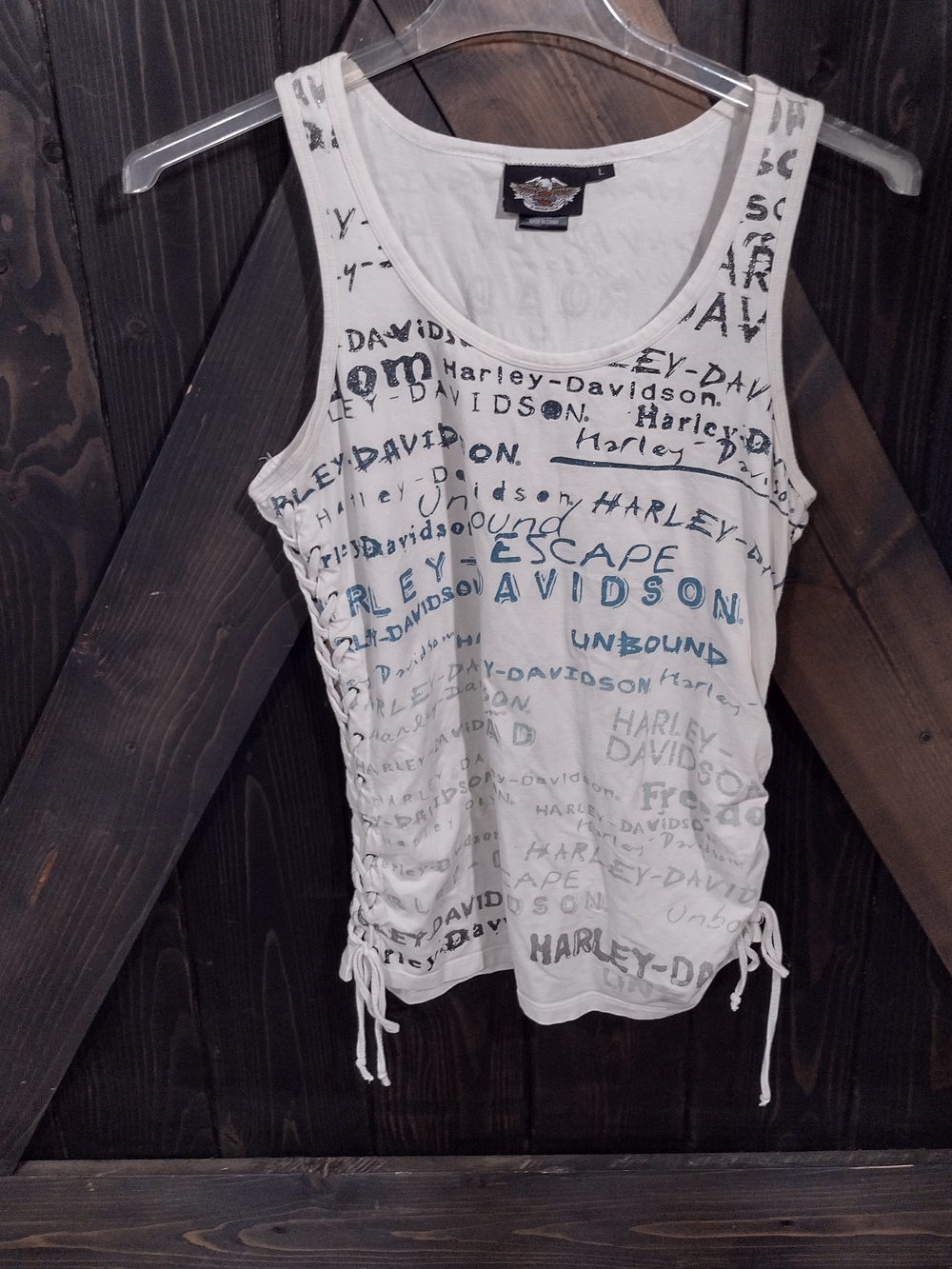 Harley-Davidson Women's White Graphic Tank Top Size Medium